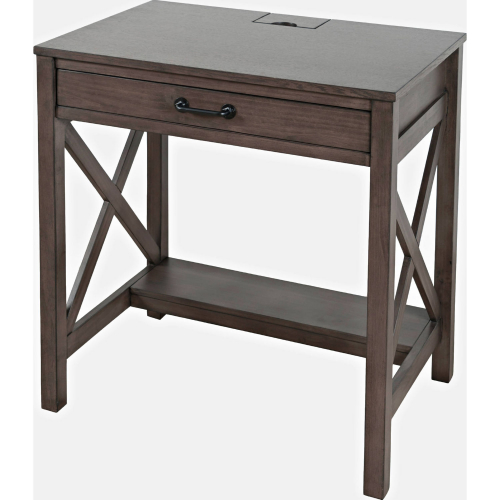 Hobson Desk w/ USB Charging in Distressed Grey Wood